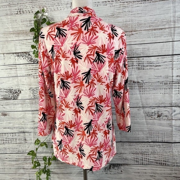 Anne Klein Blouse Tunic size Small Pink Coral Stretch Modest Career Casual Slim - Picture 13 of 14